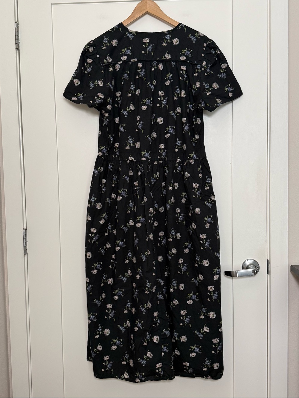 Christy Dawn Farm To Closet Midi Dress XL Navy Floral Short Sleeve Cottagecore - Picture 7 of 13